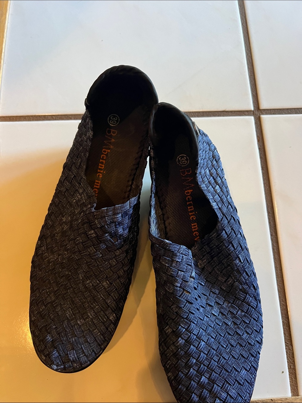bernie mev. Navy Woven Slip-On